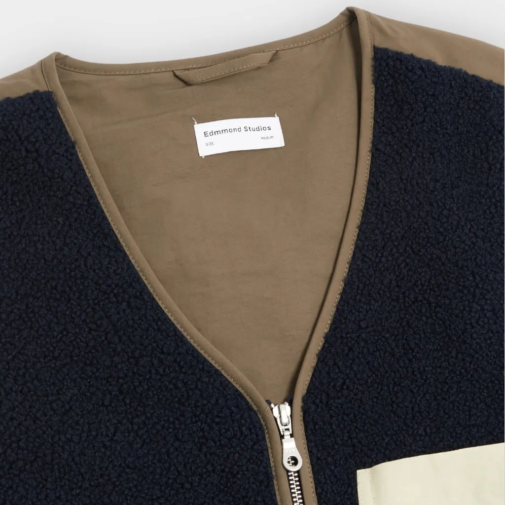 Edmmond – Chaleco Shearling Radio Club plain navy