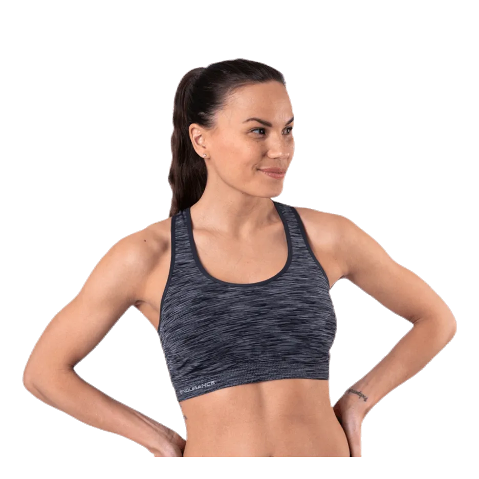 Endurance Civita Melange Seamless Sports Bra Black