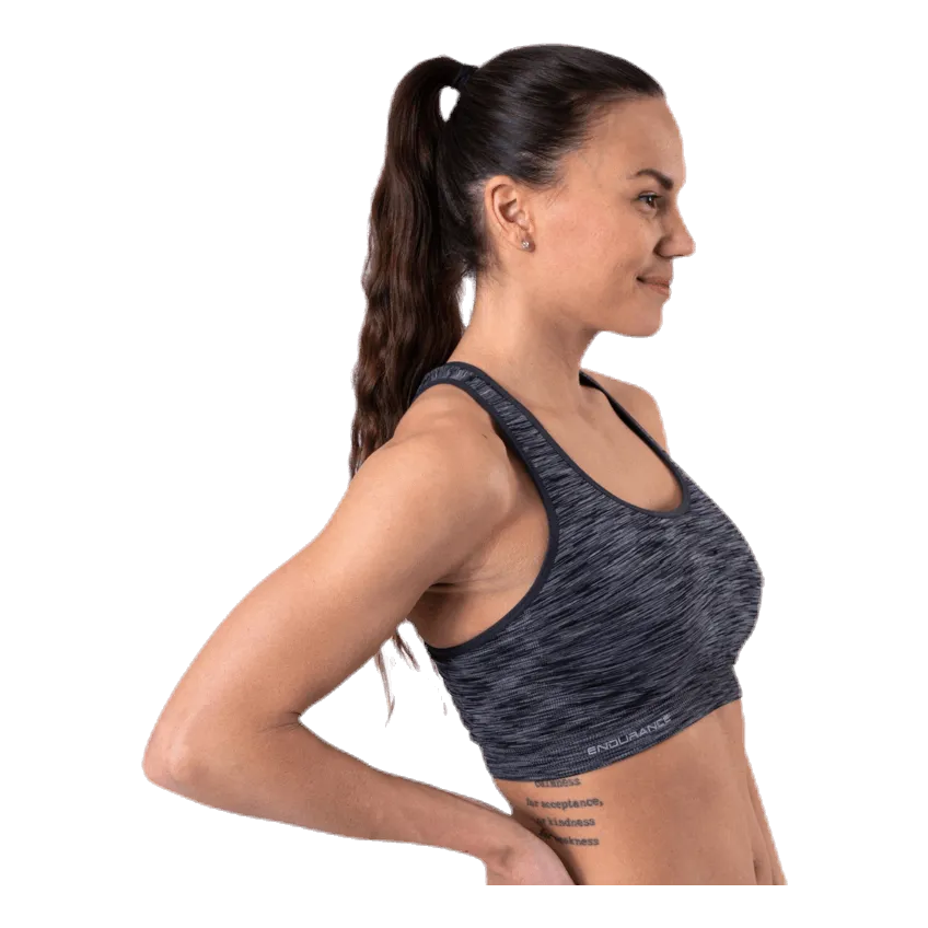Endurance Civita Melange Seamless Sports Bra Black