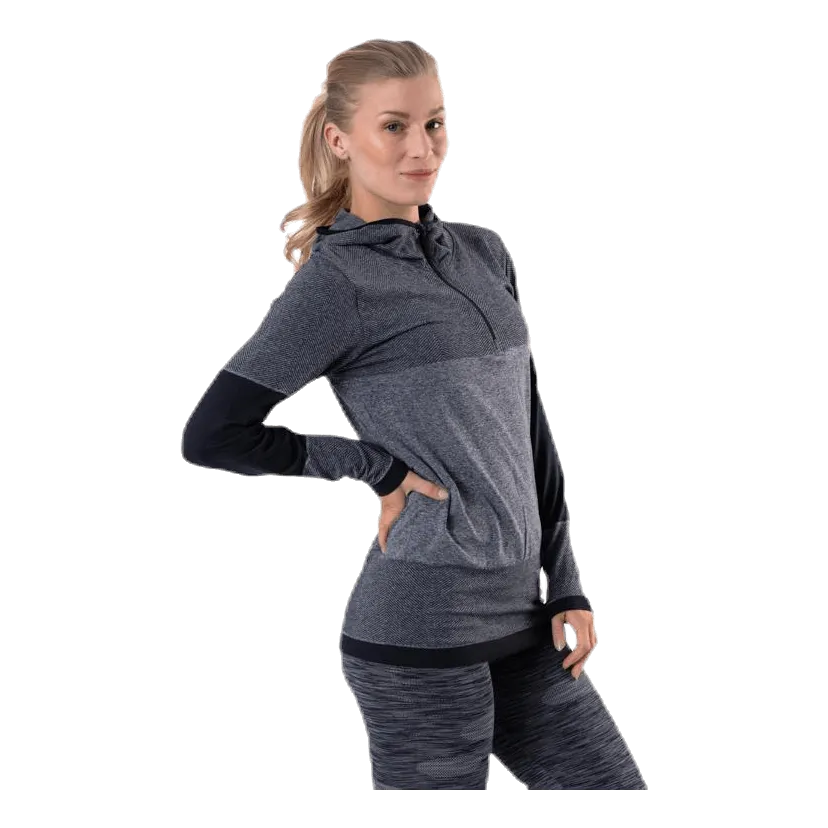 Endurance Kerto Melange Seamless Midlayer w/hood Black