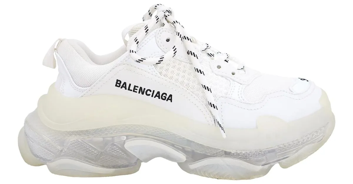 Everyday Zapatillas Triple S con suela transparente Balenciaga en poliéster blanco 