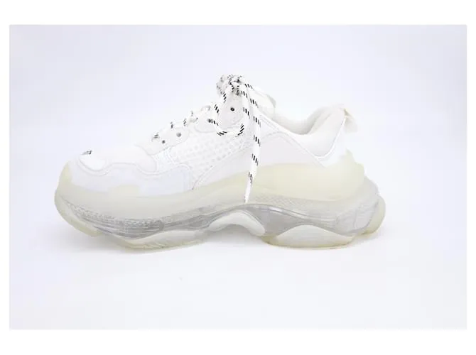 Everyday Zapatillas Triple S con suela transparente Balenciaga en poliéster blanco 