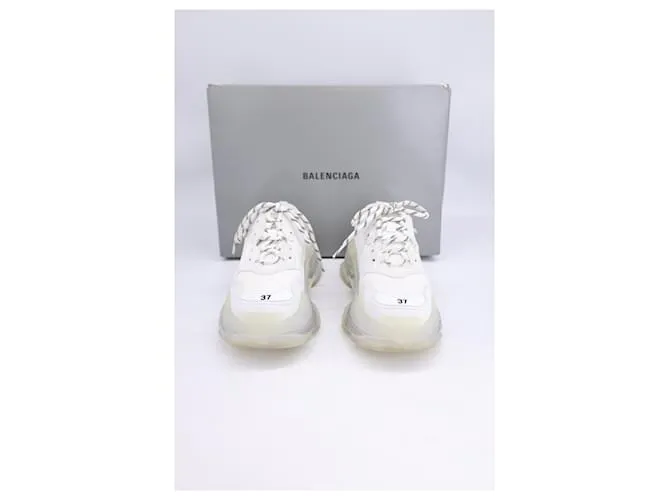 Everyday Zapatillas Triple S con suela transparente Balenciaga en poliéster blanco 