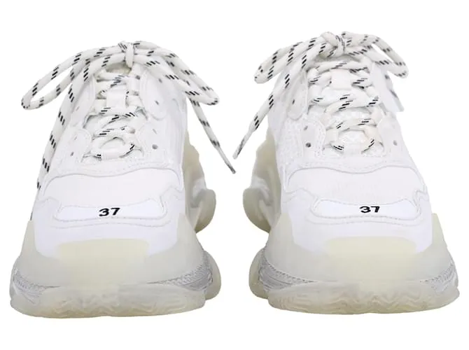 Everyday Zapatillas Triple S con suela transparente Balenciaga en poliéster blanco 