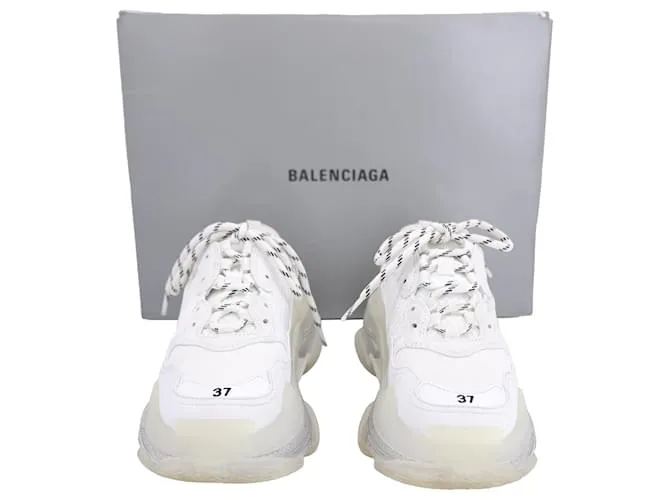 Everyday Zapatillas Triple S con suela transparente Balenciaga en poliéster blanco 