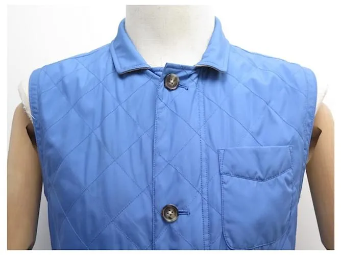 Façonnable NUEVA CHAQUETA SIN MANGAS FACONNABLE CHALECO ACOLCHADO S 46 CHALECO CHALECO AZUL 