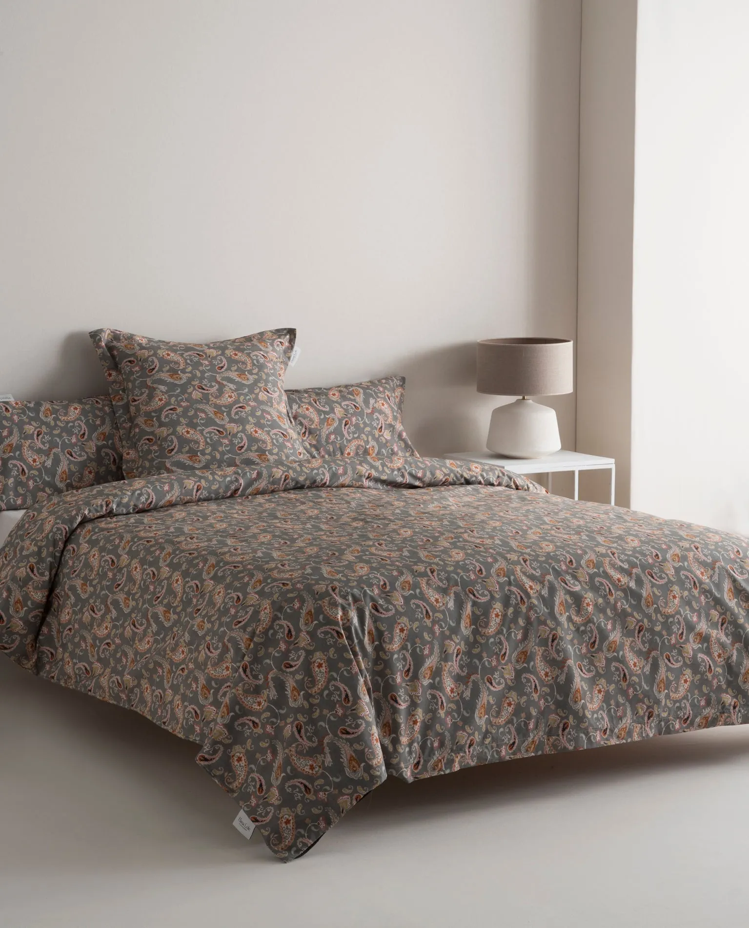 FUNDA NóRDICA REVERSIBLE PERCAL 200H CAMA 135  PASLEY VERDE