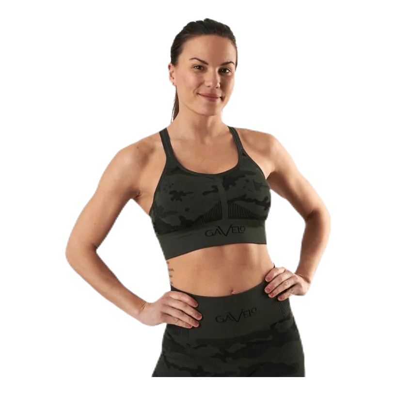 Gavelo Seamless Camo Sports Bra Patterned/Black