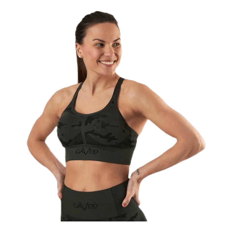Gavelo Seamless Camo Sports Bra Patterned/Black