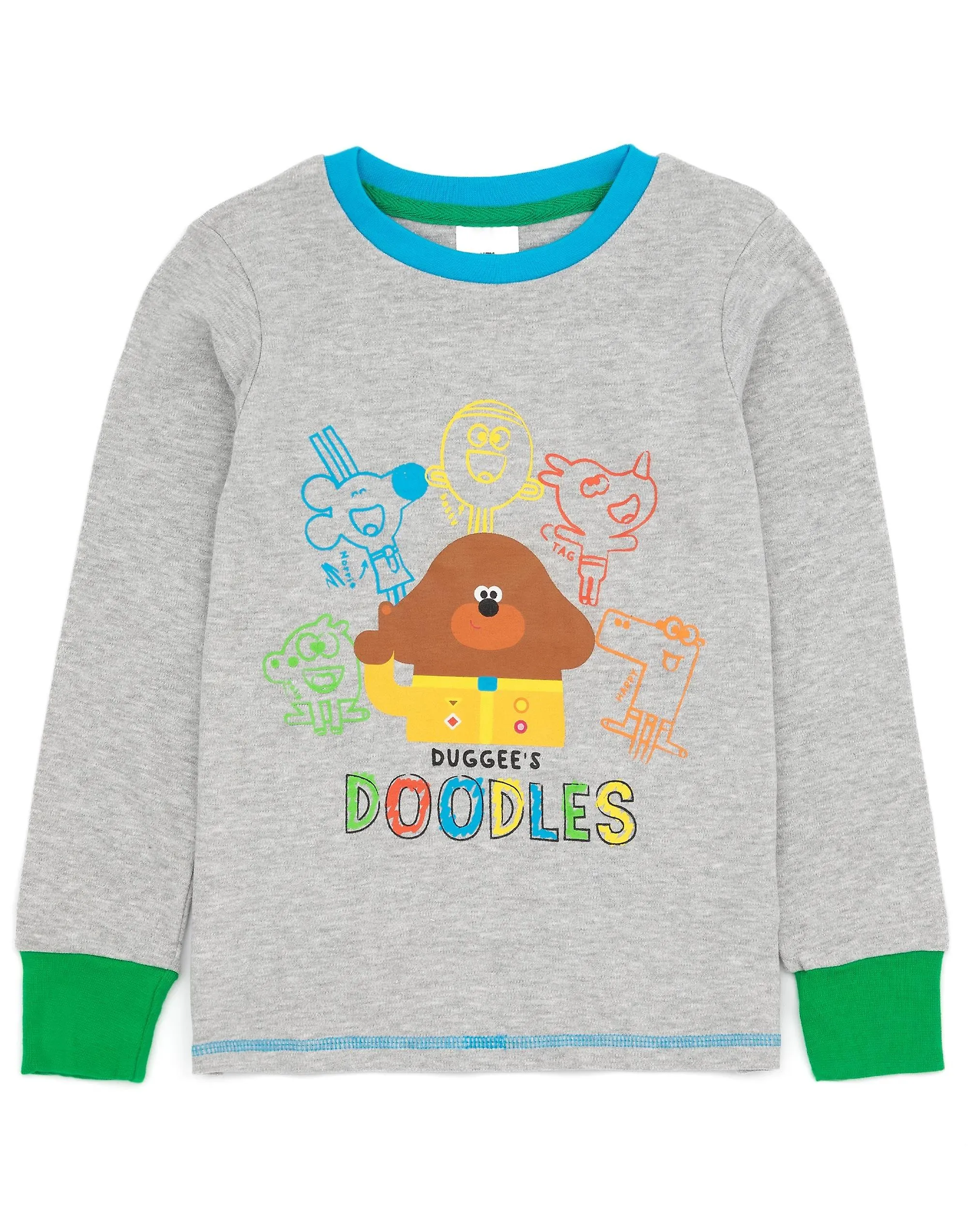 Hey Duggee Unisex Niños Manga Larga Pierna Larga Pijama Set Multicolor