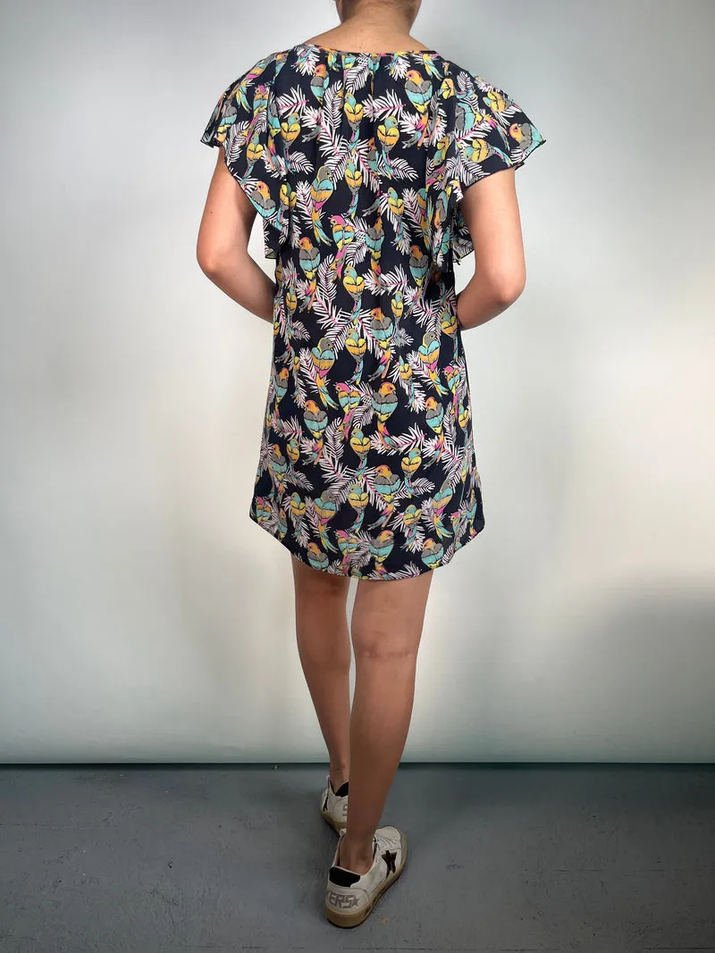 JAZMIN CHEBAR Vestido Mini Seda Pájaros