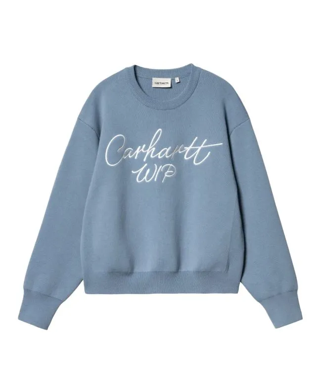 JERSEY CARHARTT WIP W' SIGNATURE SWEATER DUSTY ICEWAX