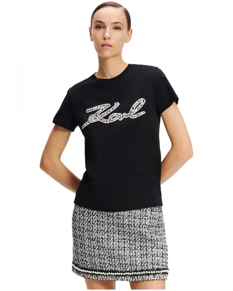 KARL LAGERFELD  CAMISETA CON LOGO BOUCLé KARL SIGNATURE