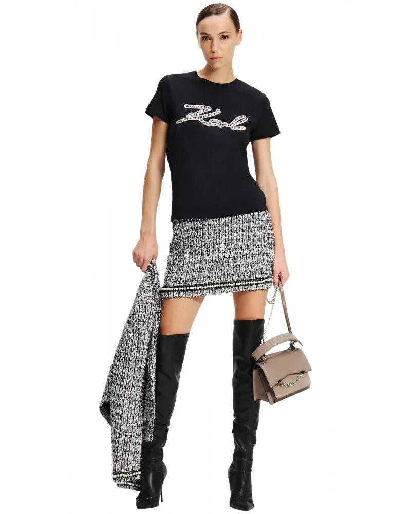 KARL LAGERFELD  CAMISETA CON LOGO BOUCLé KARL SIGNATURE