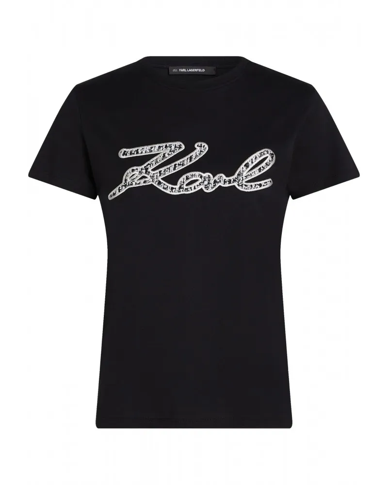 KARL LAGERFELD  CAMISETA CON LOGO BOUCLé KARL SIGNATURE