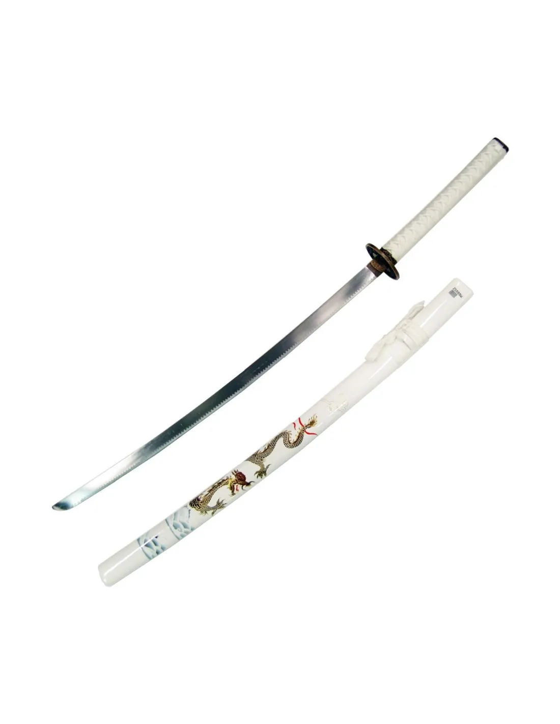 Katana ornamental del Dragón, vaina blanca (102 cm.)