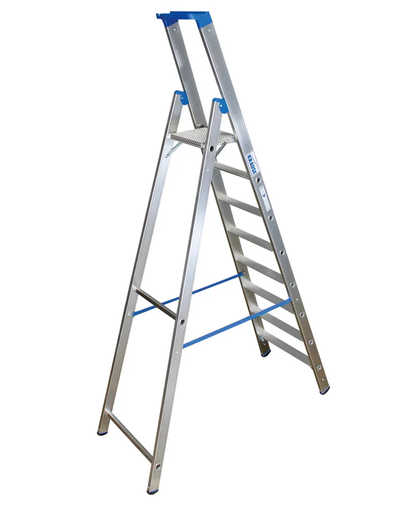 KRAUSE Escalera tijera mano aluminio, con 2 correas de seguridad, 8 escalones