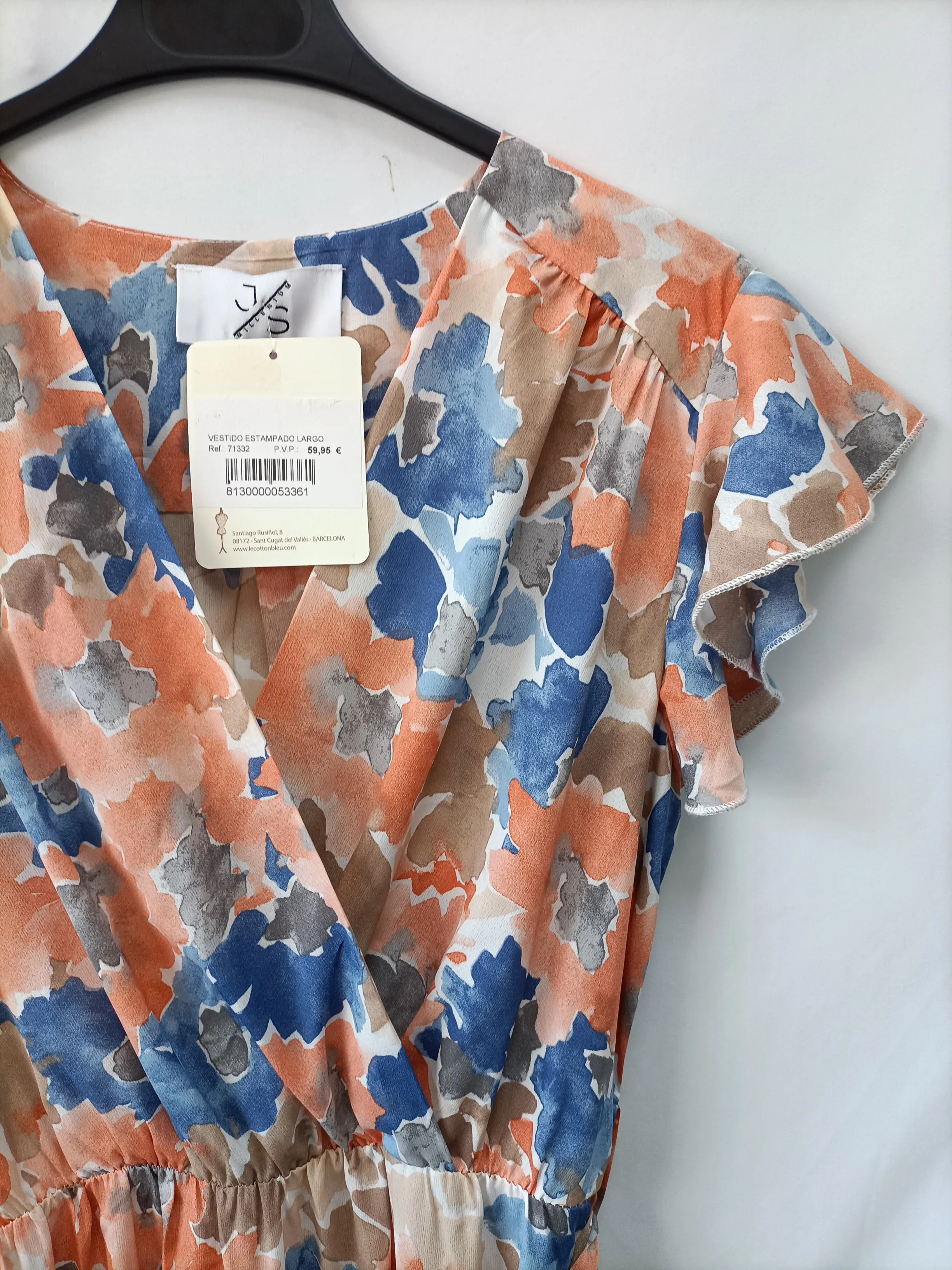 LE COTTON BLEU. Vestido largo estampado T.s
