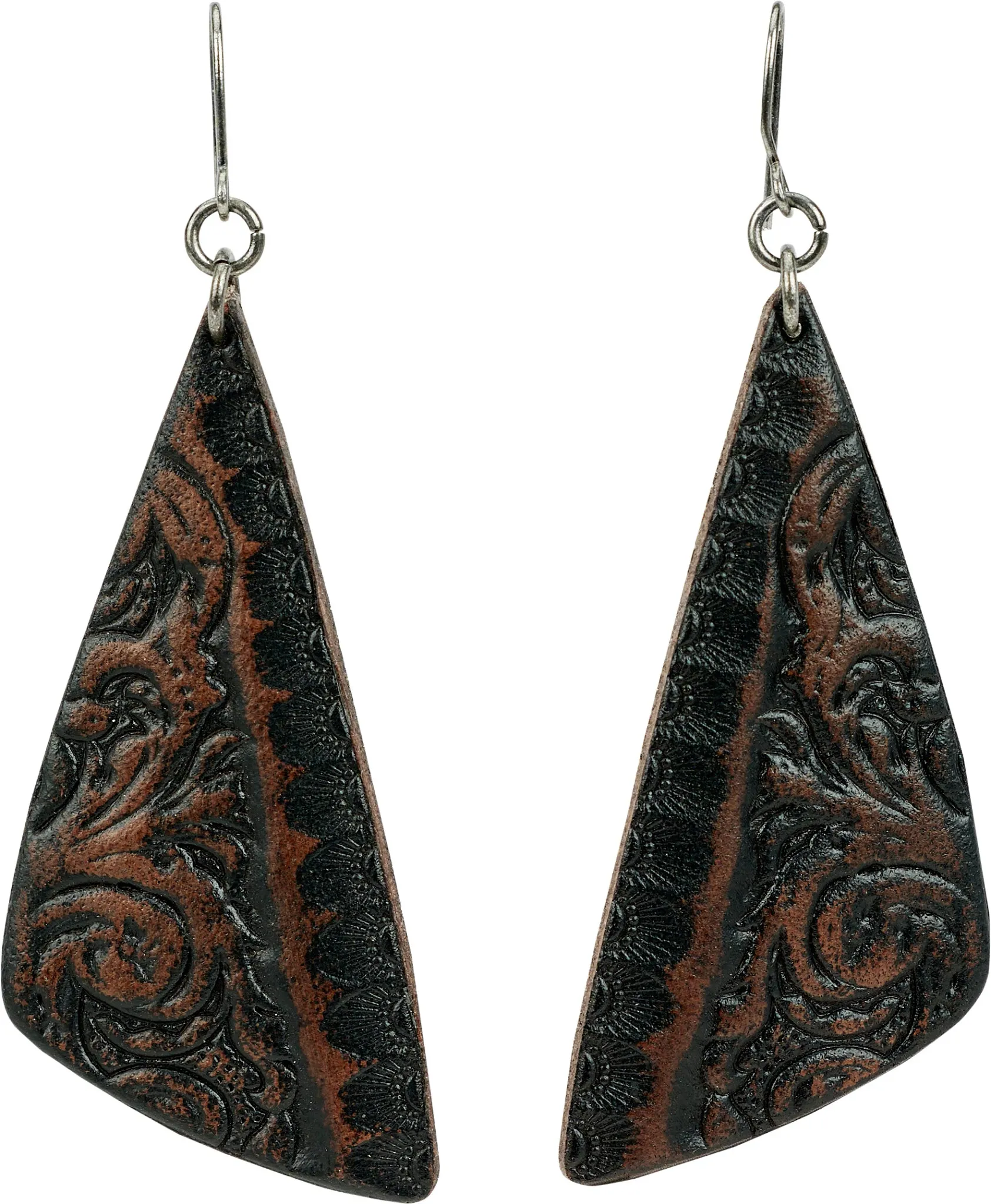 Leather Triangle Earrings