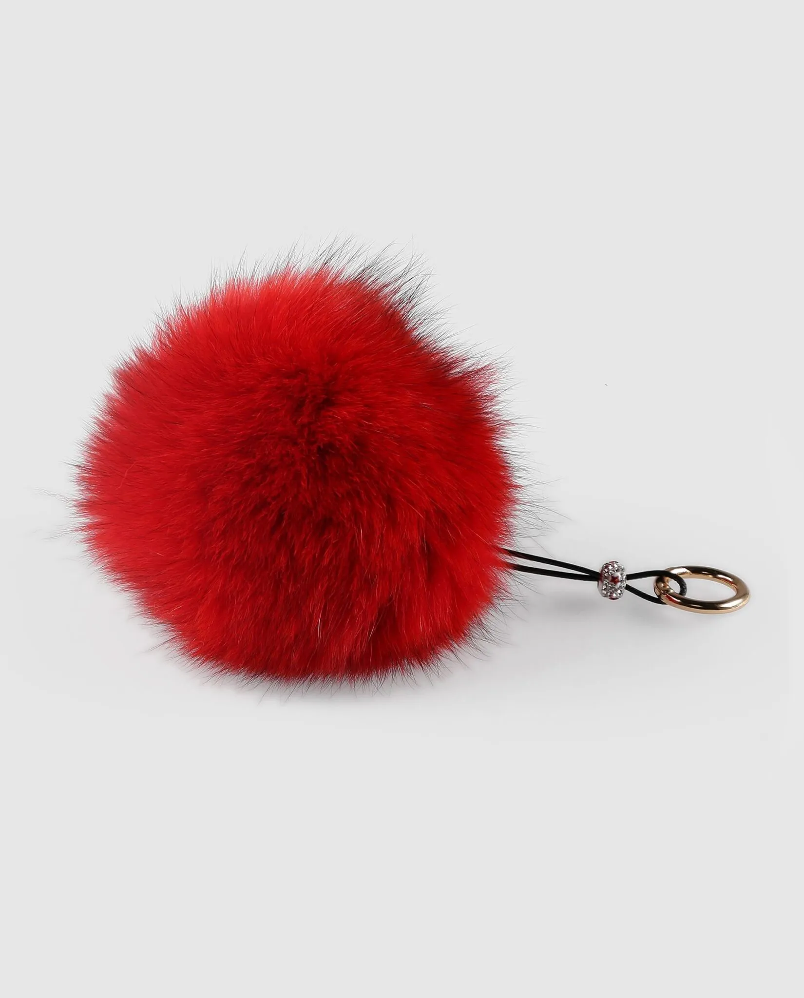 Llavero pompón rojo de pelo de zorro