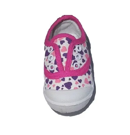 Loneta niña modelo Corazones Violet