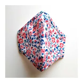 Mascarilla niños estampado flores rosa y azules Cotton Fish