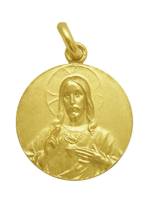MEDALLA DE ORO DEL SAGRADO CORAZóN DE JESúS 16 MM 268_M111116