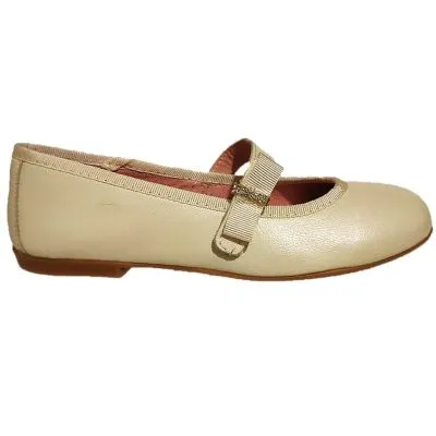 Mercedita velcro comunion beige
