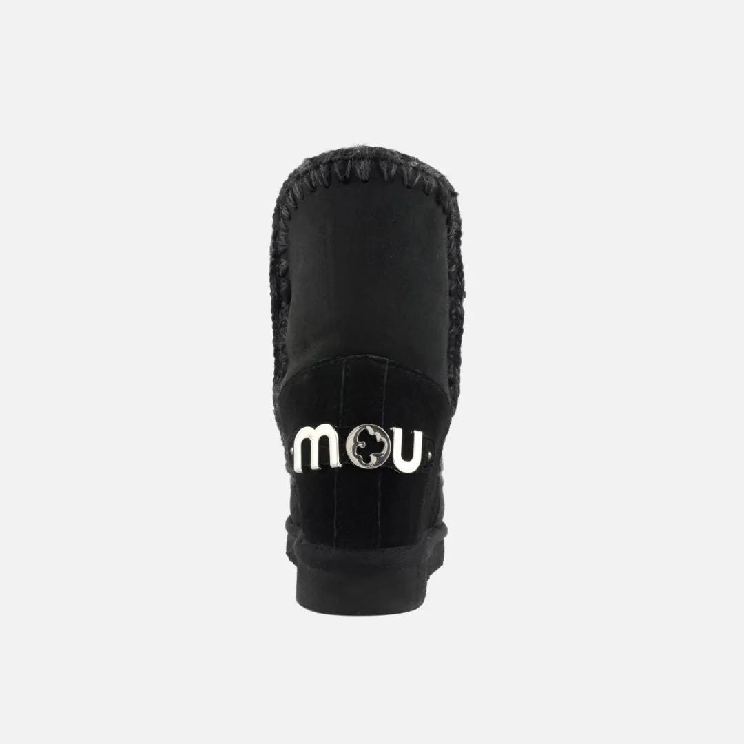 Mou Eskimo Inner Wedge Short Big Letter Metallic Logo Black