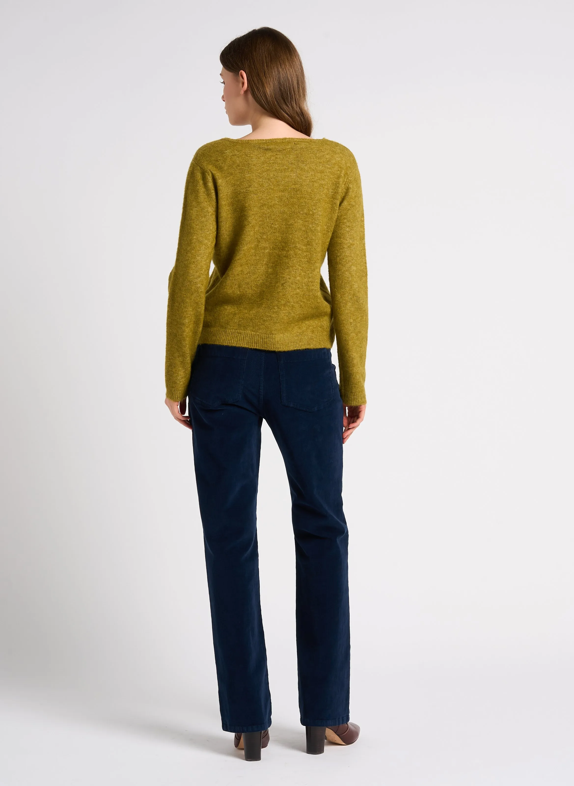 NICE THINGS Jersey ajustado con cuello en V. en verde