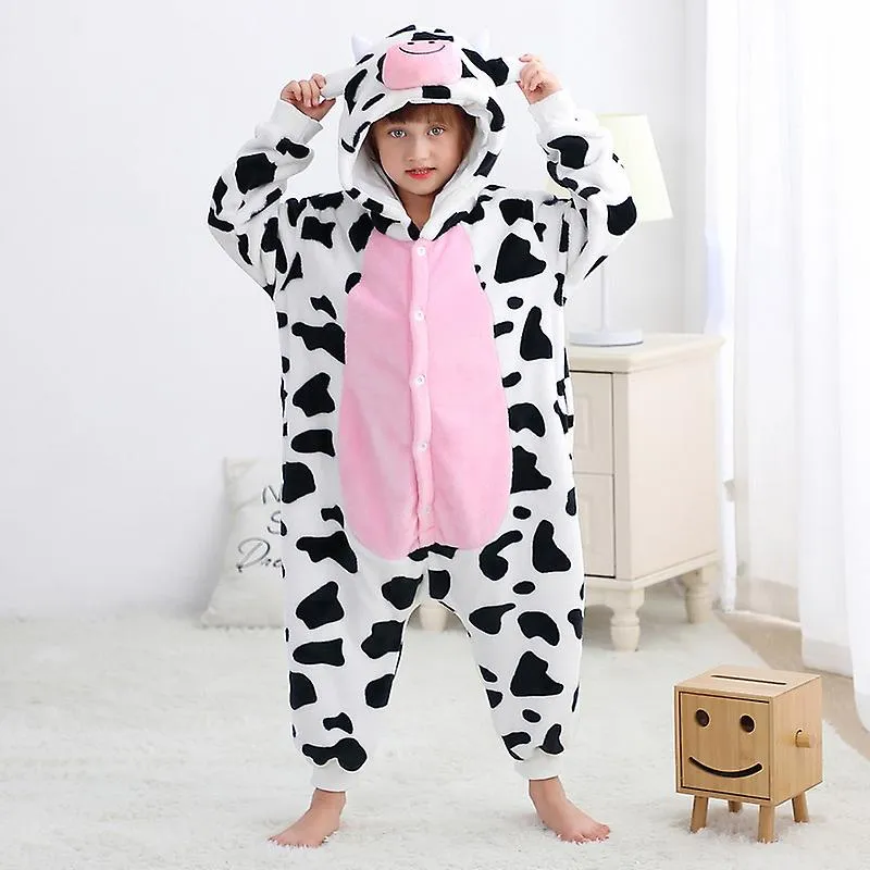 Niños Onesie Dairy Cowone Piece Pijama Halloween Navidad Cosplay Disfraz