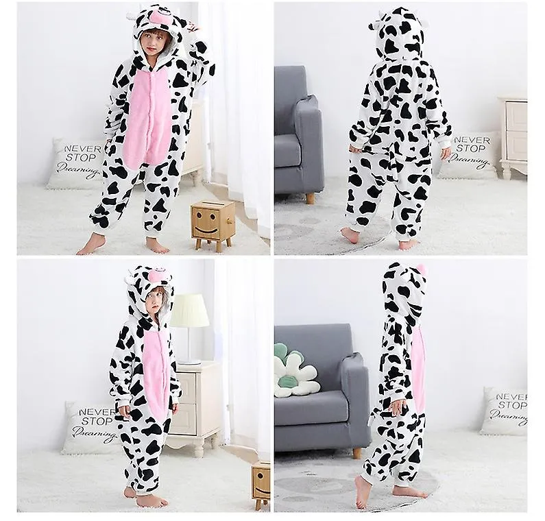 Niños Onesie Dairy Cowone Piece Pijama Halloween Navidad Cosplay Disfraz