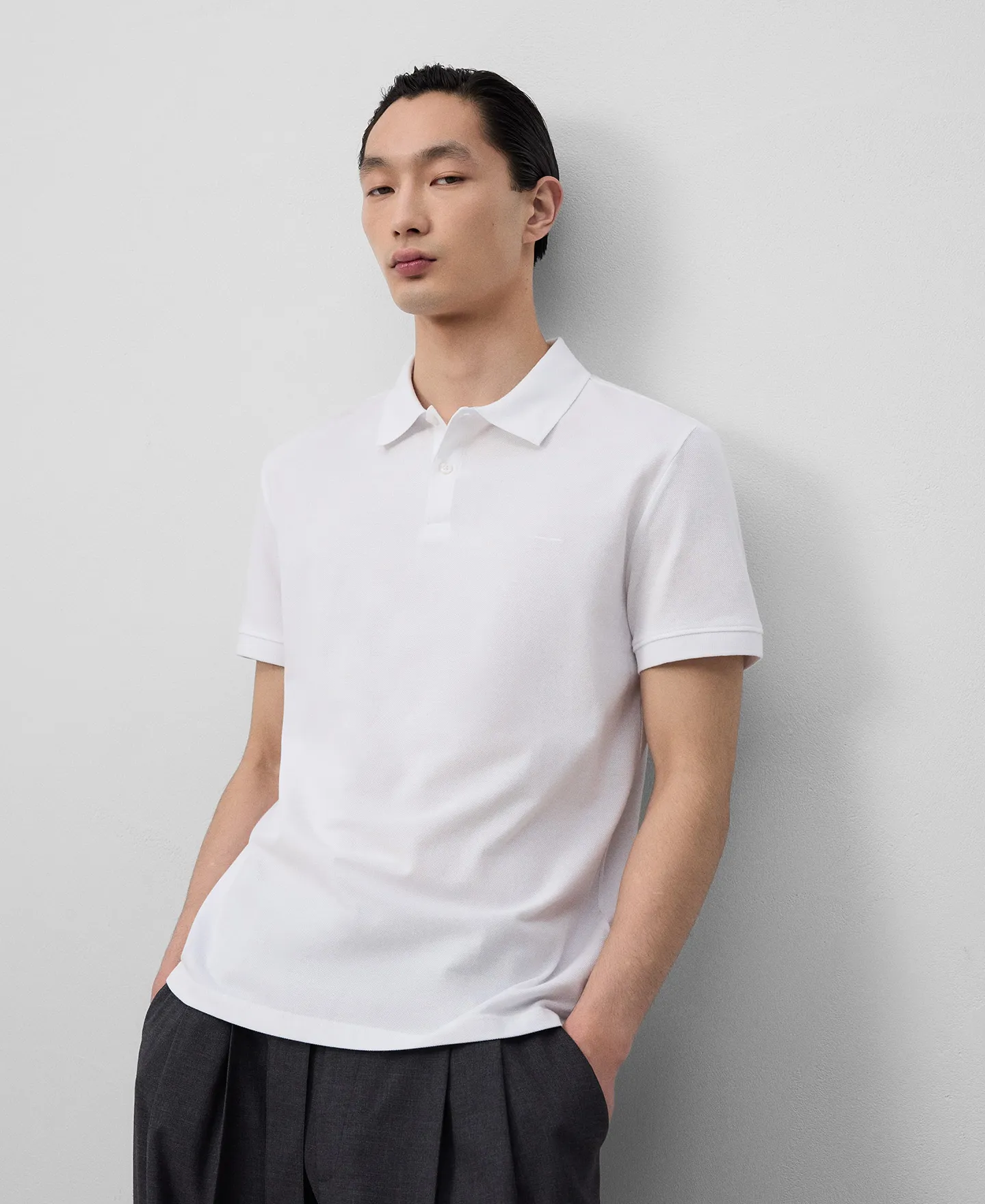 Organic cotton piqué polo shirt man