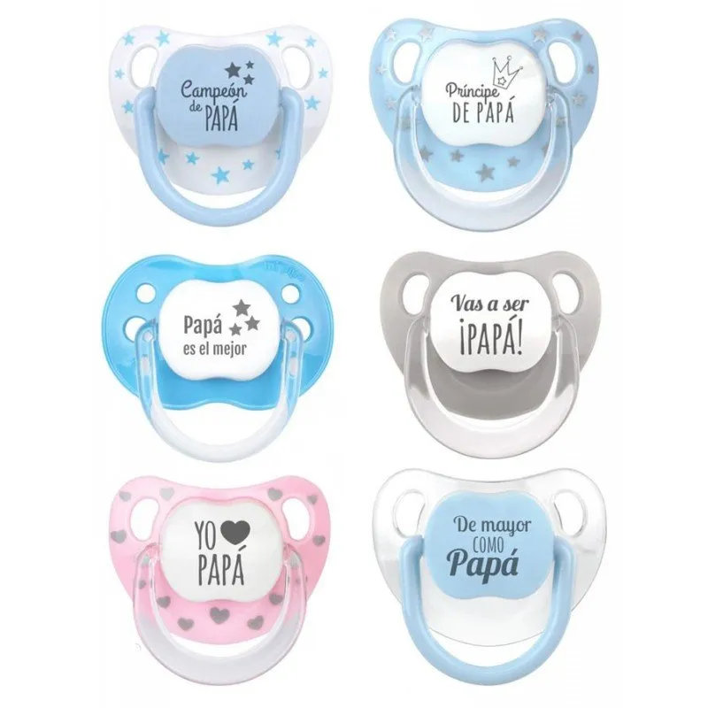 Pack de 2 chupetes frase Papá