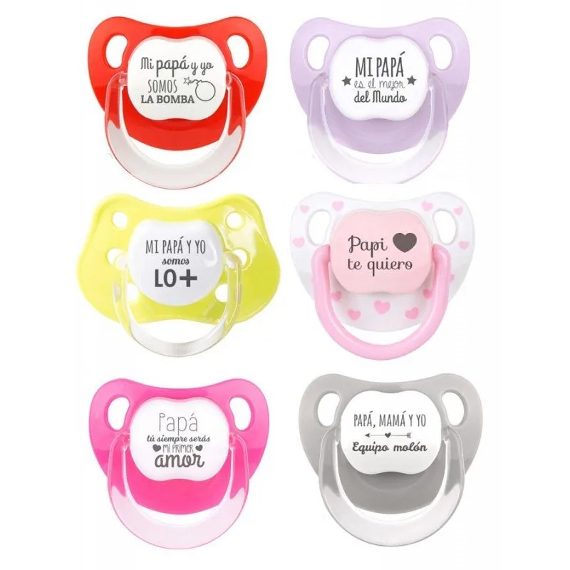 Pack de 2 chupetes frase Papá