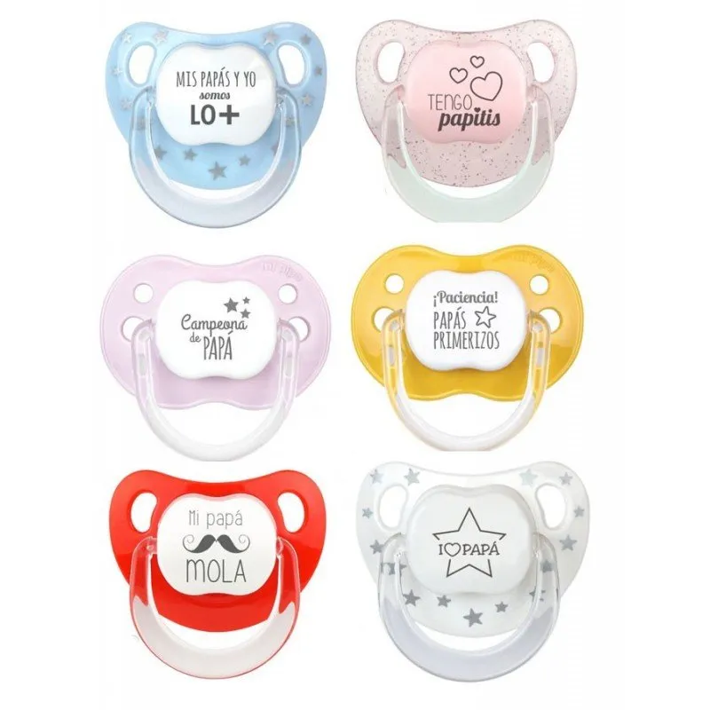 Pack de 2 chupetes frase Papá
