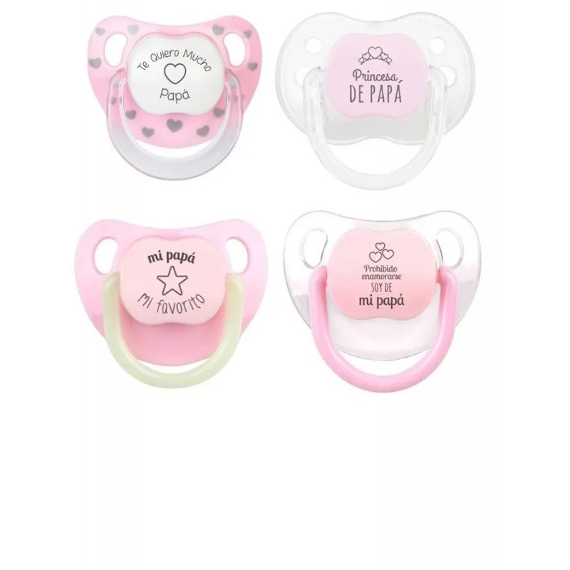 Pack de 2 chupetes frase Papá