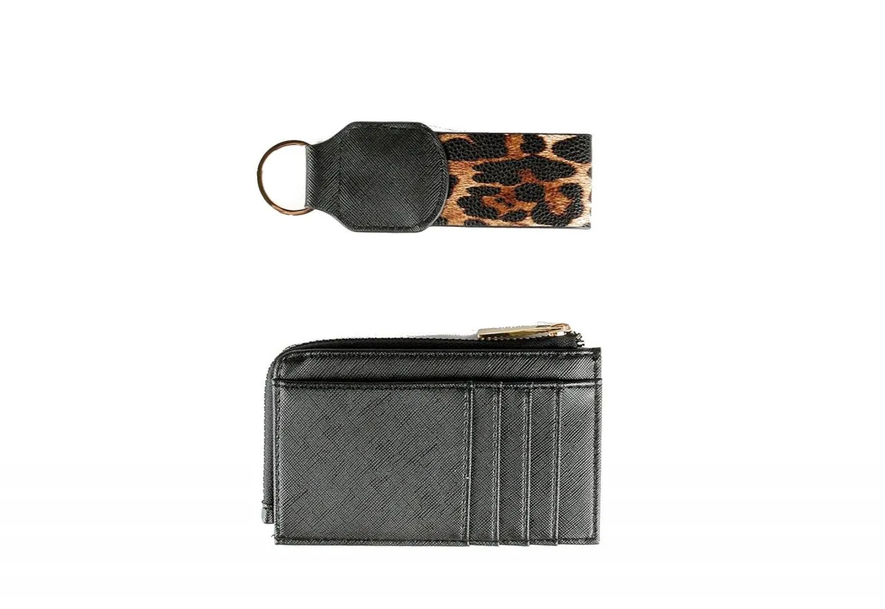 Pack Monedero y Llavero Animal Print Lc Metal Dorado