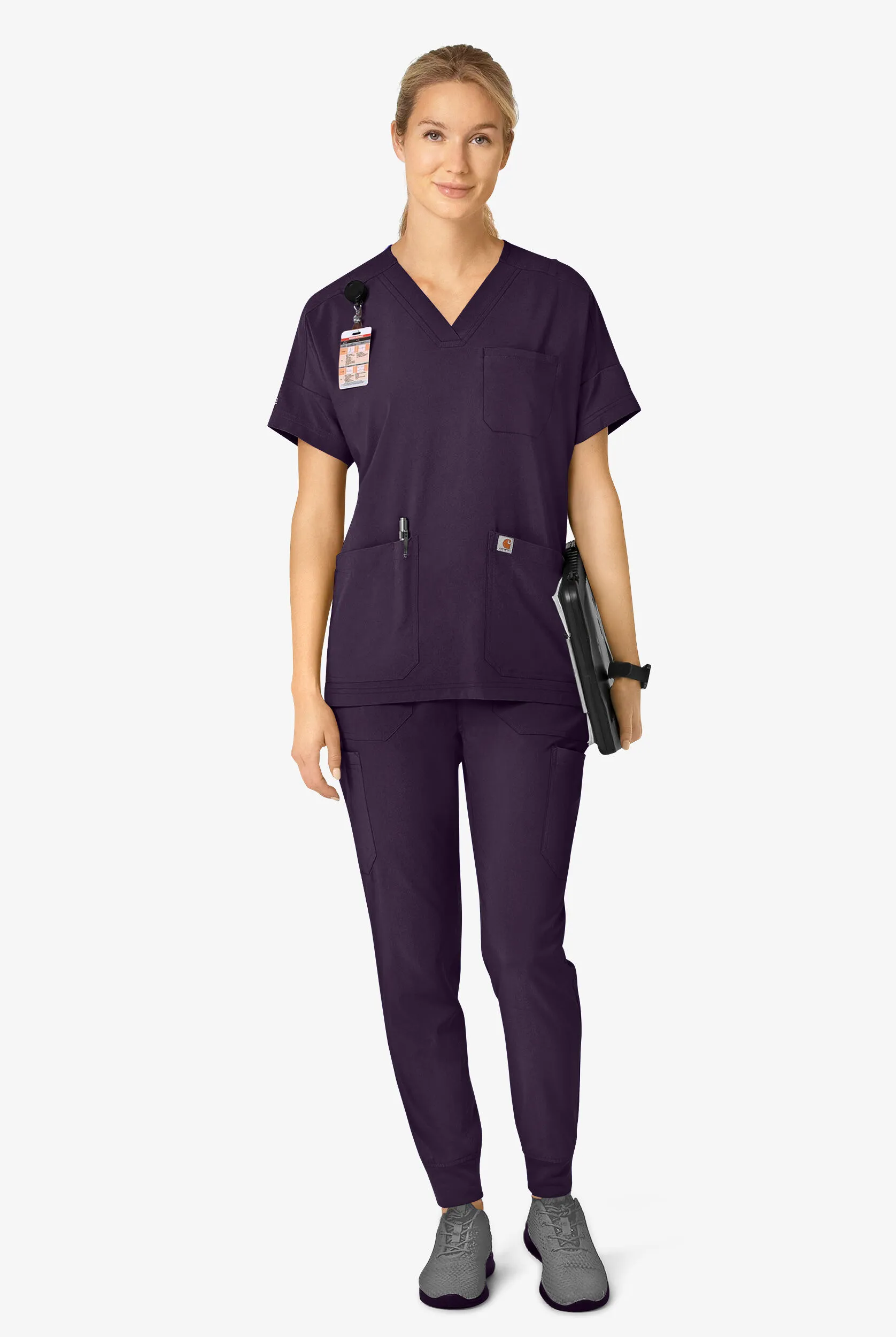 PANTAL&OACUTE;N M&EACUTE;DICO CARHARTT CROSSFLEX FORCE STRETCH ESTILO CARGO JOGGER CON PU&NTILDE;OS DE TEJIDO Y 8 BOLSILLOS PAR