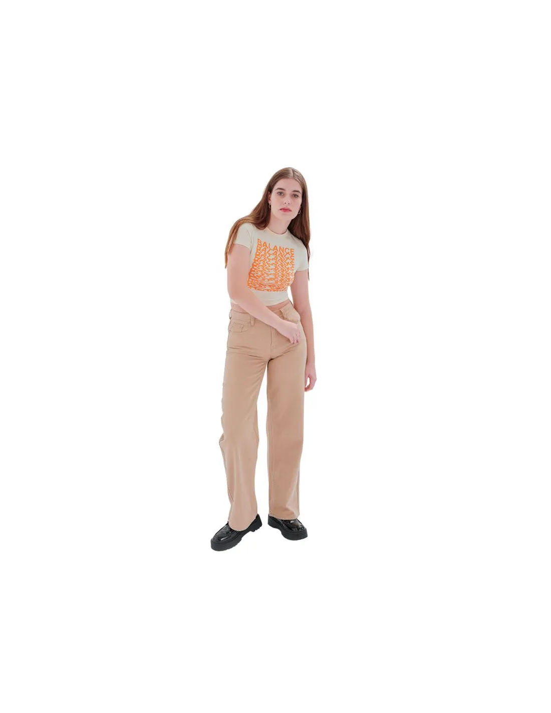 Pantalones 24Colours Mujer beige