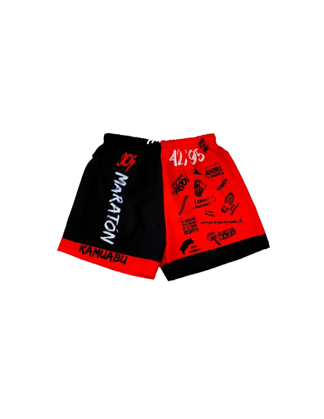 Pantalones de running Kamuabu SoyMaraton negro/rojo