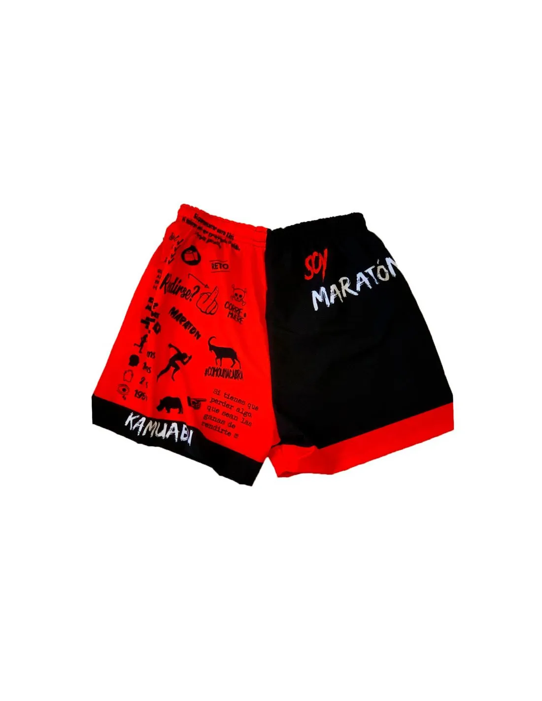 Pantalones de running Kamuabu SoyMaraton negro/rojo