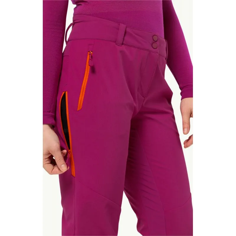 Pantalones esquí de travesía mujer JACK WOLSKINS ALPSPITZE TOUR PANTS (New magenta)