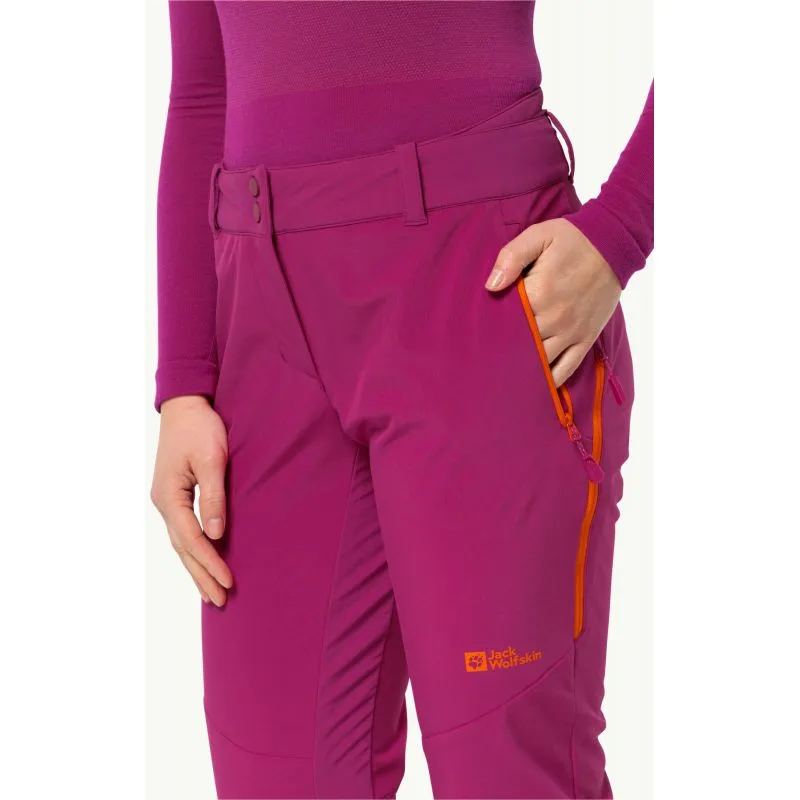 Pantalones esquí de travesía mujer JACK WOLSKINS ALPSPITZE TOUR PANTS (New magenta)