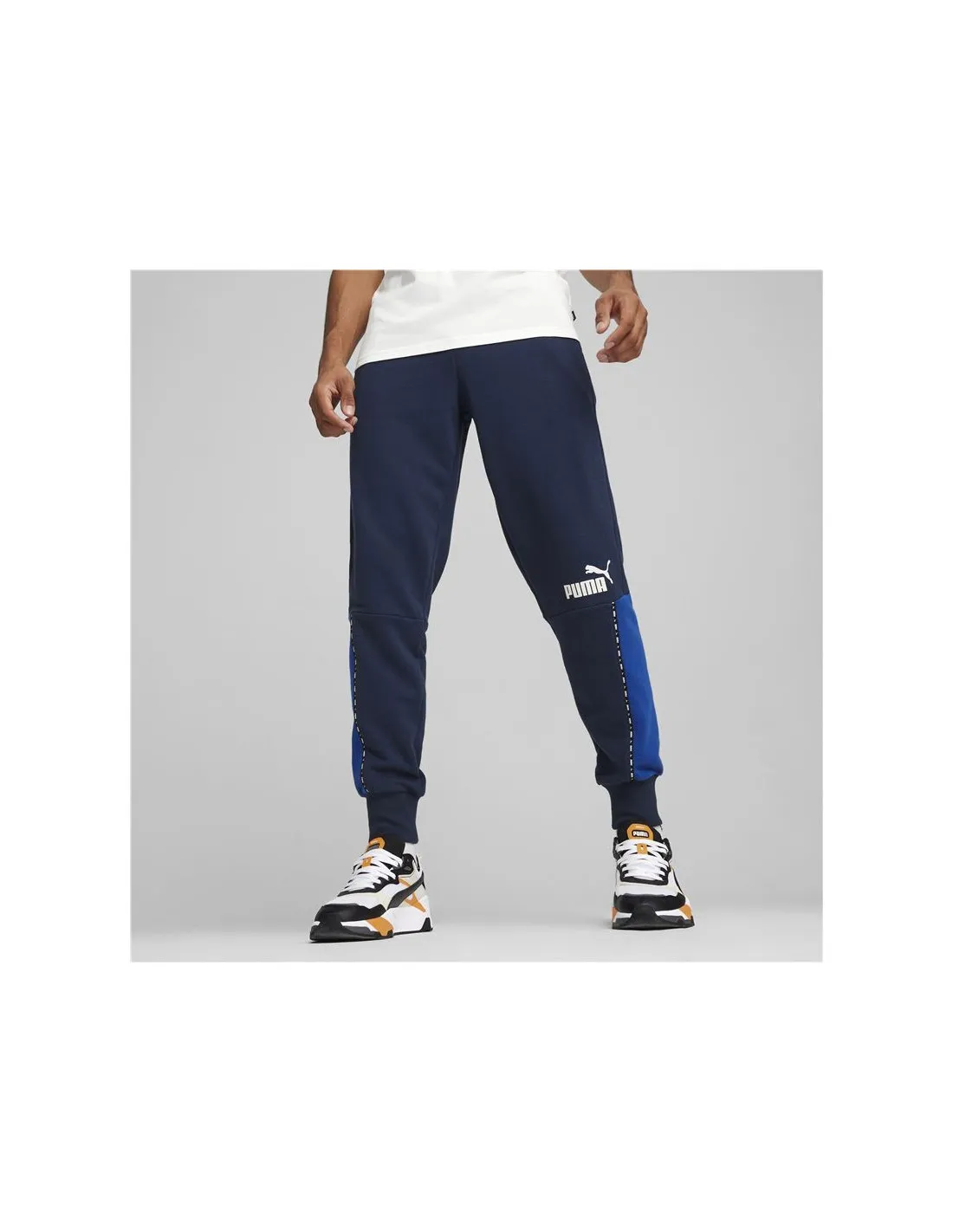 Pantalones Puma Essentials Block X Tape Azul Marino Hombre