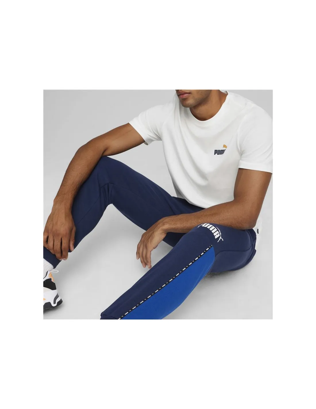 Pantalones Puma Essentials Block X Tape Azul Marino Hombre