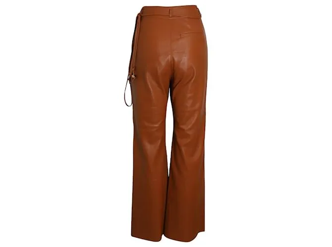 Pantalón acampanado Nanushka de poliuretano Bown Castaño 