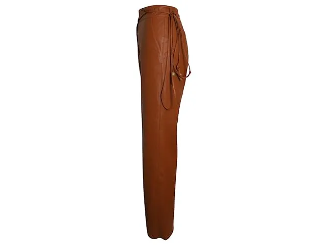 Pantalón acampanado Nanushka de poliuretano Bown Castaño 