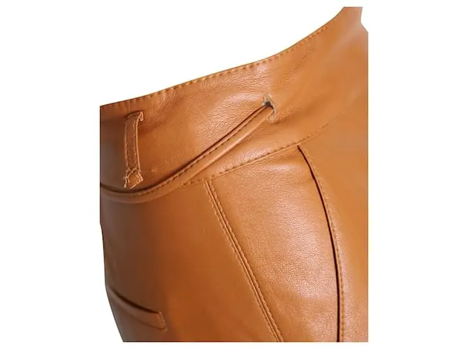 Pantalón acampanado Nanushka de poliuretano Bown Castaño 