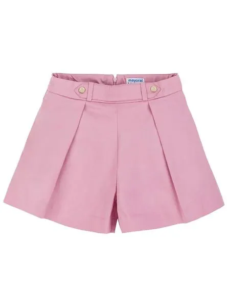 pantalón corto mayoral satén rosa para niña
